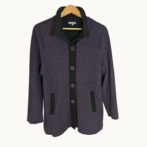 Habitat Purple Fleece Jacket With Black Trim | Artsy Minimalist | Size XL